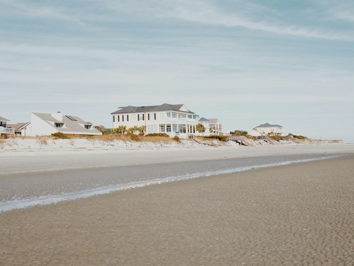 White and gray beach house