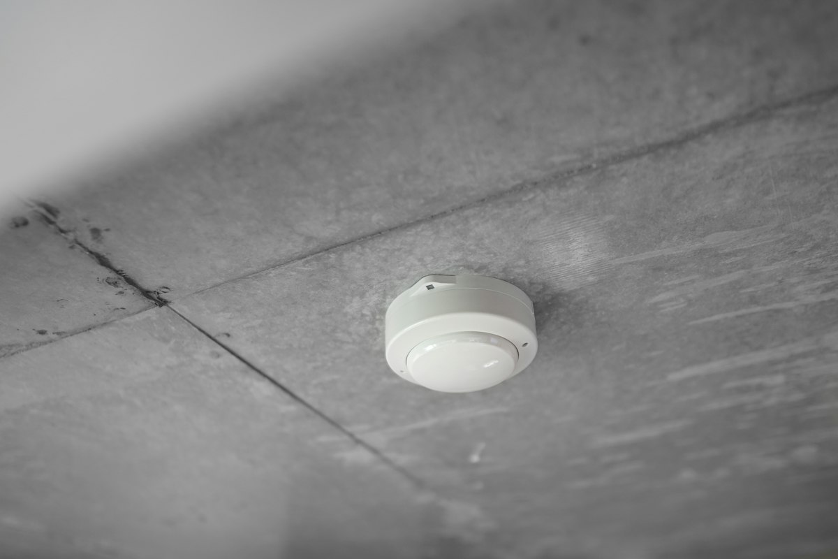 Detector mounted on a ceiling
